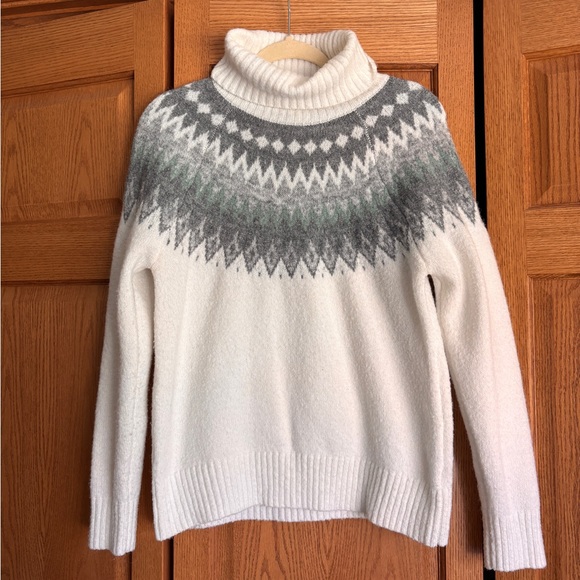 Aspen women’s turtle neck Nordic patter pullover sweater M - Picture 1 of 8